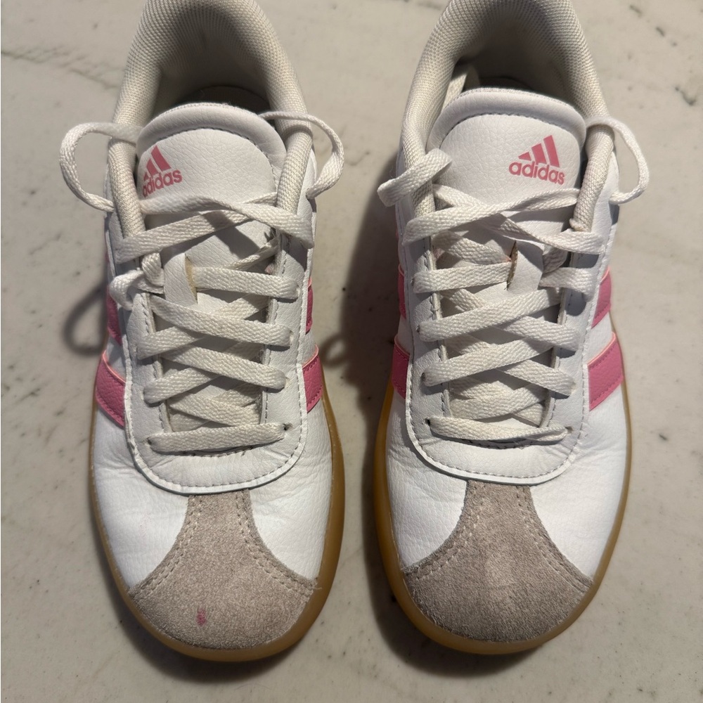 Adidas White and Pink Athletic Shoes